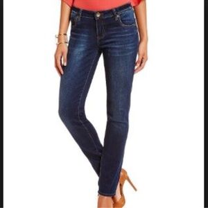 Dark Blue Women's Slim Straight Jeans